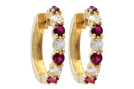 A001-48572: EARRINGS 1.30 RUBY 2.08 TGW