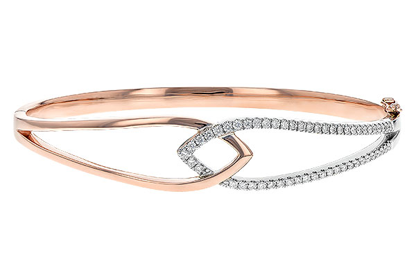 A189-71354: BANGLE BRACELET .50 TW (ROSE & WG)