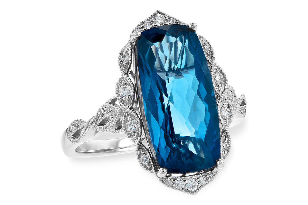 A190-55827: LDS RG 6.75 LONDON BLUE TOPAZ 6.90 TGW (16x8MM BT)