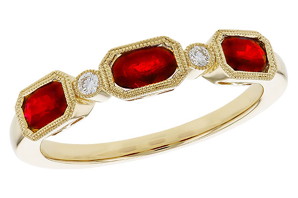 A275-11318: LDS WED RG .72 RUBY .77 TGW (4x3MM RUBY)