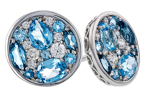 A275-13127: EARRINGS 1.02 TW BLUE TOPAZ 1.18 TGW