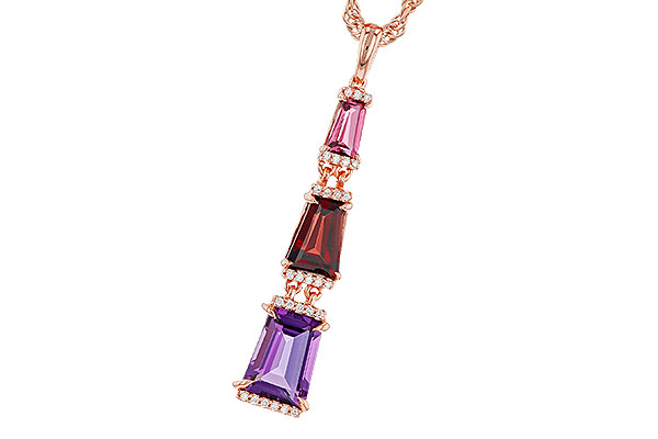 A275-13136: NECKLACE 2.32 SEMI-PREC (PT,GT,AMY) 2.37 TGW