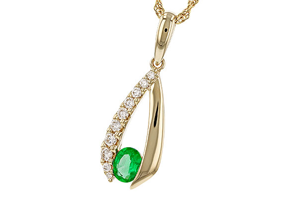 A275-14918: NECKLACE .28 EMERALD .45 TGW (5x4 EMER)