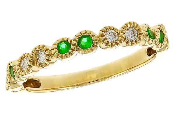 A275-15890: LDS WED RG .11 TW EMERALD .20 TGW