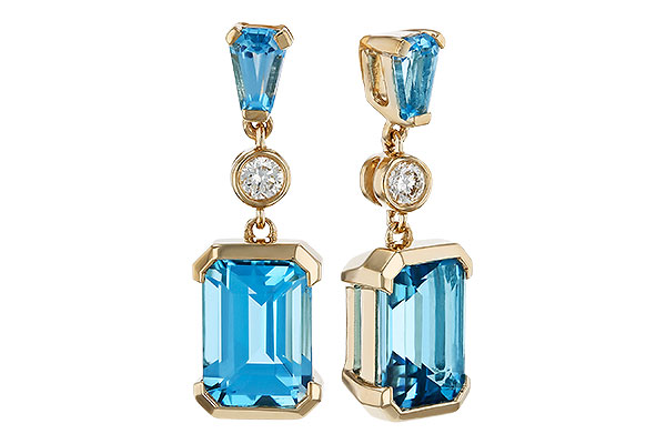 A275-16790: EARRINGS 2.37 TW BLUE TOPAZ 2.44 TGW