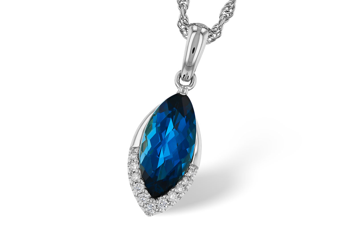 A275-16818: NECK 2.14 LONDON BLUE TOPAZ 2.20 TGW (12x6MM MQ)