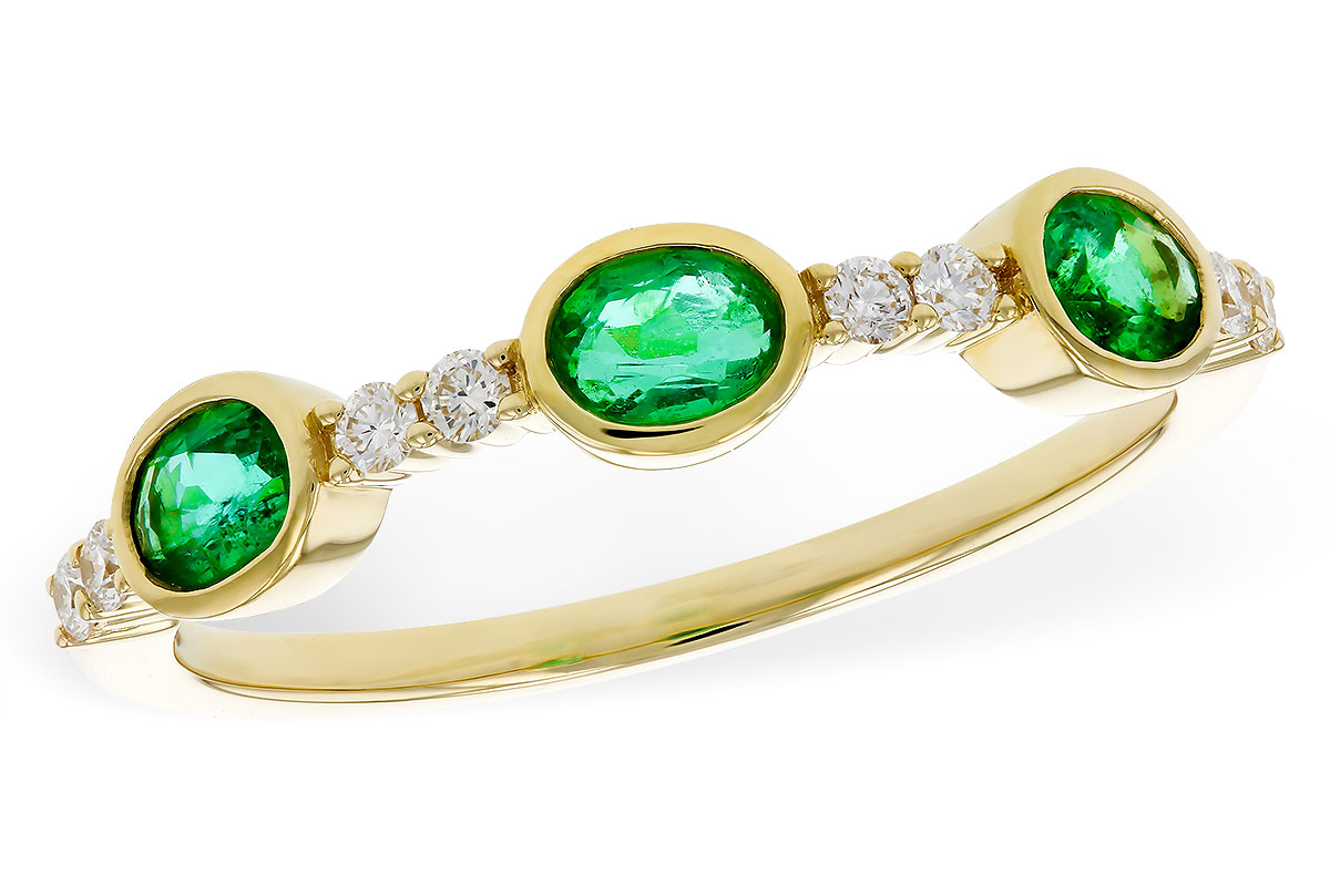 A275-17645: LDS WEDDING RG .46 TW EMERALD .58 TGW