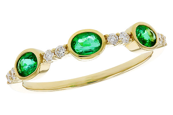 A275-17645: LDS WEDDING RG .46 TW EMERALD .58 TGW
