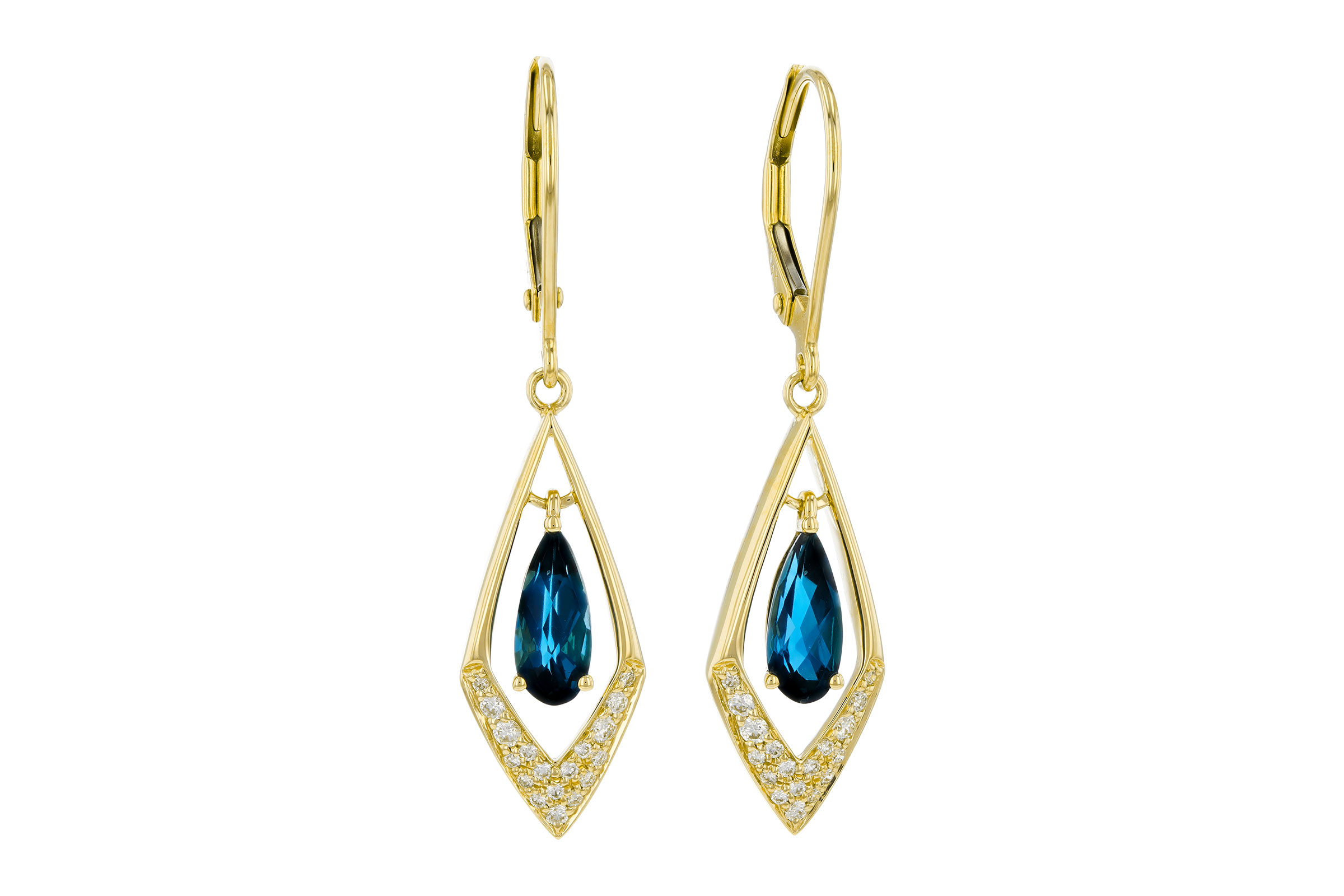 A276-02209: EARR 1.07 TW LONDON BLUE TOPAZ 1.22 TGW