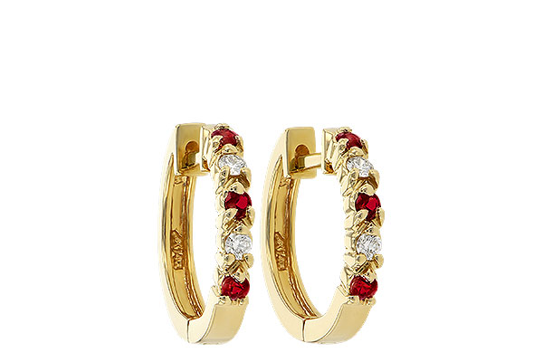 B001-48572: EARRINGS .17 RUBY .26 TGW