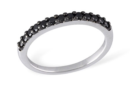B186-03163: LDS WED RG .29 BLK DIAS TW