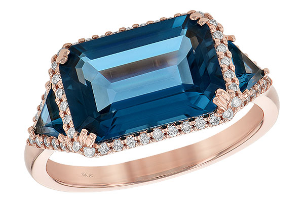 B190-56772: LDS RG 4.60 TW LONDON BLUE TOPAZ 4.82 TGW (12x8MM)