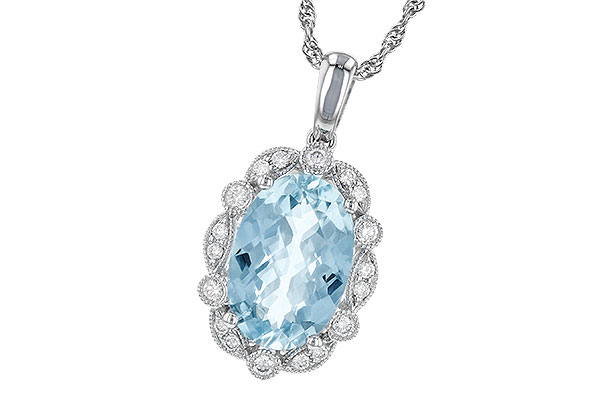 B190-60399: NECKLACE 2.40 AQUA 2.57 TGW (12x8MM AQ)