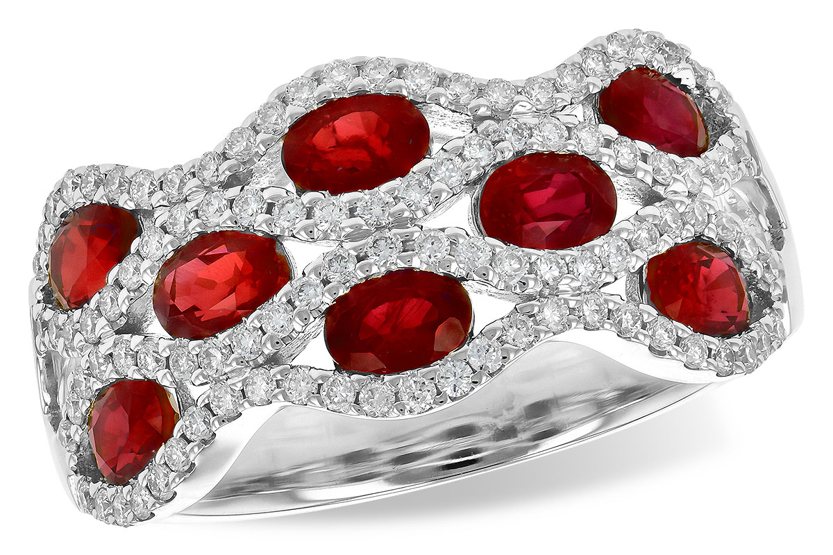 B190-60436: LDS WED RG 1.80 TW RUBY 2.18 TGW