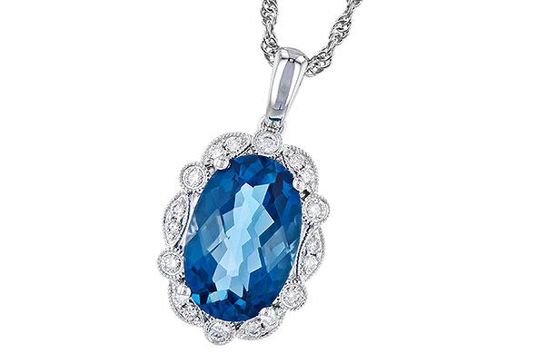 B273-35872: NECK 3.60 LONDON BLUE TOPAZ 3.77 TGW (12x8MM LBT)