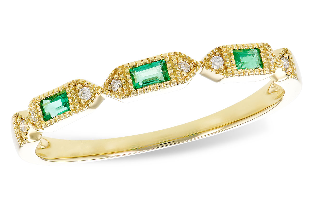 B274-18572: LDS WED RG .10 EMERALD .12 TGW