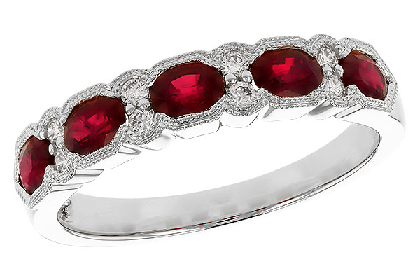 B274-24045: LDS WED RG .88 TW RUBY 1.00 TGW (4x3MM RUBY)