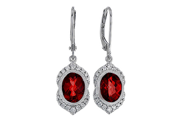 B275-09481: EARRING 3.06 GARNET 3.25 TGW