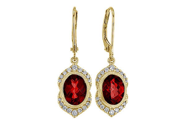 B275-09481: EARRING 3.06 GARNET 3.25 TGW