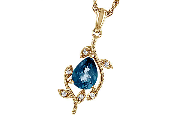 B275-13154: NECK 1.20 LONDON BLUE TOPAZ 1.25 TGW (8x6MM LBT)