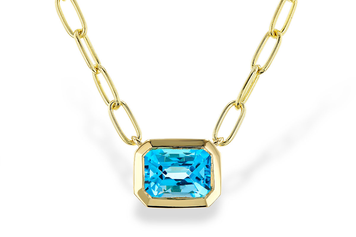 B275-14990: NECKLACE 1.20 SWISS BLUE TOPAZ (18")