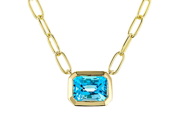 B275-14990: NECKLACE 1.20 SWISS BLUE TOPAZ (18")