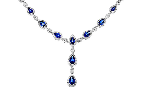 B275-17690: NECKLACE 4.82 TW SAPPHIRE 7.02 TGW (17")