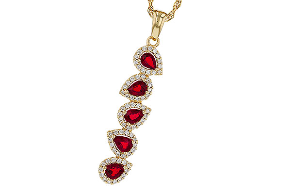 B275-17727: NECKLACE .90 TW RUBY 1.14 TGW