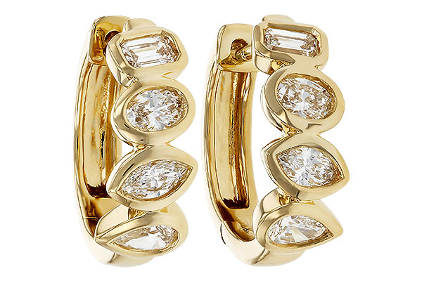 B276-00372: EARRINGS .68 TW FANCY CUT DIAS