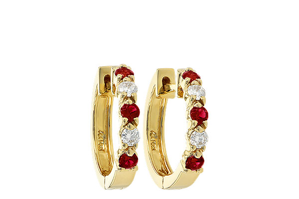 C001-48572: EARRINGS .33 RUBY .52 TGW