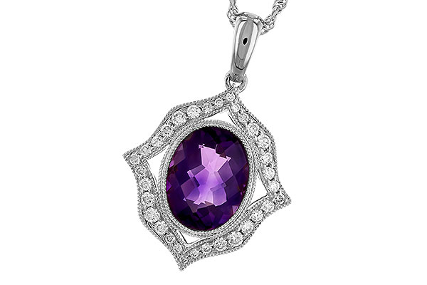 C274-24981: NECKLACE 1.52 AMETHYST 1.70 TGW (9x7 MM AMY)