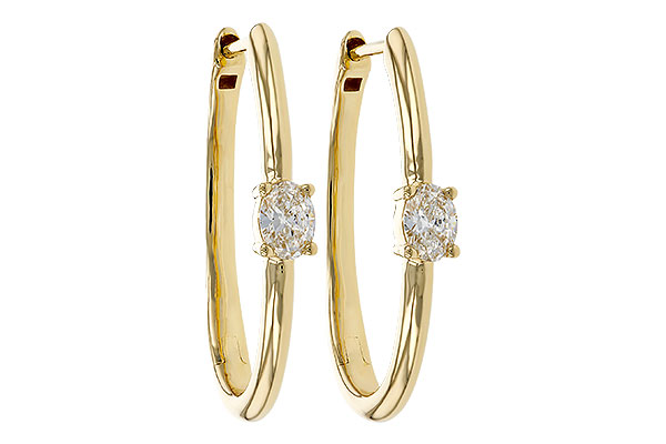 C275-13108: EARRINGS .47 TW OVAL DIAMONDS