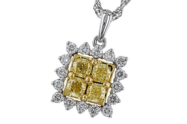 C275-13136: NECK .76 FANCY YELLOW DIAMONDS 1.09 TW