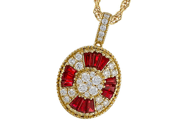 C275-15908: NECKLACE .54 TW RUBY .78 TGW