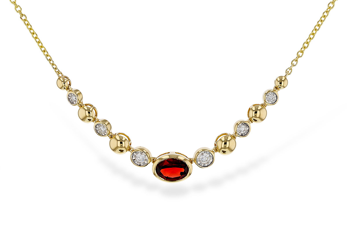 C275-16763: NECKLACE .88 GARNET 1.00 TGW (17")