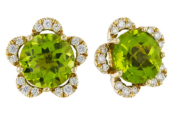 C275-17663: EARRINGS 2.93 PERIDOT 3.10 TGW (7MM RD)
