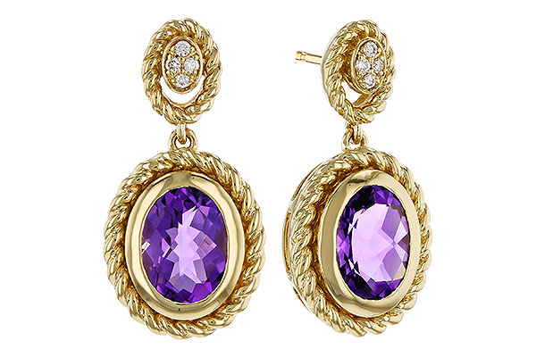 C275-17672: EARRINGS 1.98 AMETHYST 2.02 TGW (8x6MM AMY)