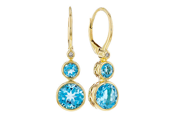 C276-00399: EARR 3.25 TW BLUE TOPAZ 3.27 TGW (4MM/7MM BT)