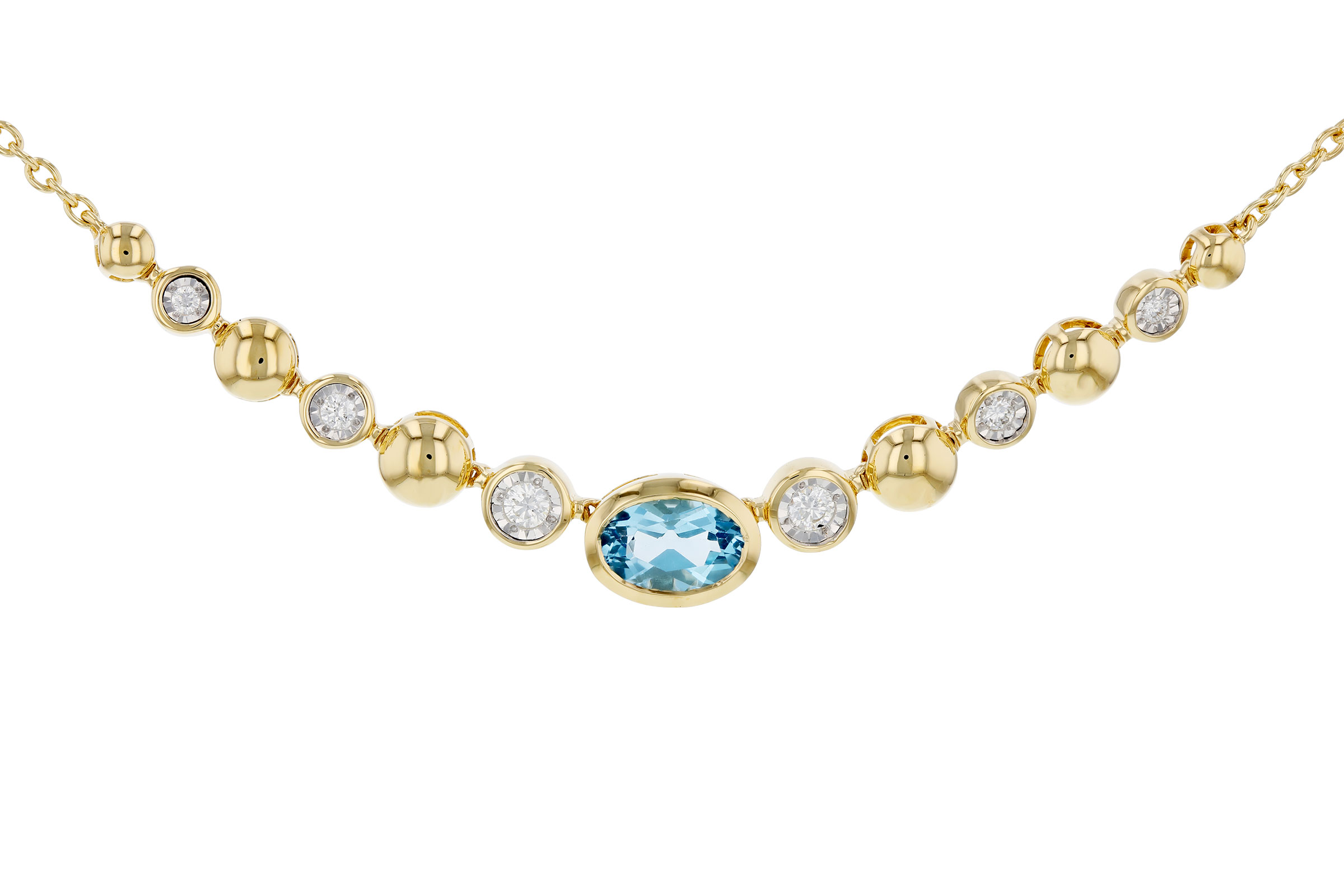 C276-01336: NECKLACE .83 SWISS BLUE TOPAZ .95 TGW (17")