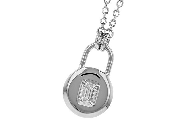 D274-24963: NECKLACE .19 EMERALD CUT (18")