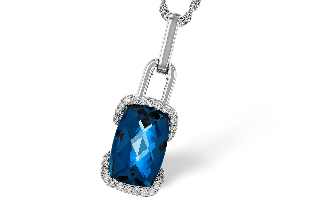 D275-17672: NECK 3.75 LONDON BLUE TOPAZ 3.90 TGW (12x8MM LBT)