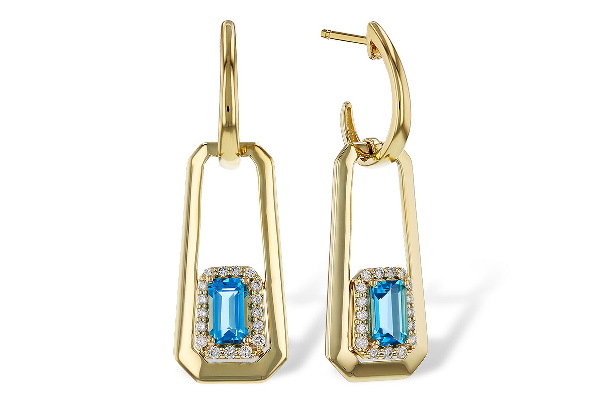D275-17699: EARRING .66 TW BLUE TOPAZ .80 TGW (5x3MM BT)