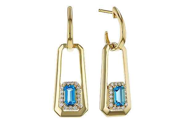 D275-17699: EARRING .66 TW BLUE TOPAZ .80 TGW (5x3MM BT)