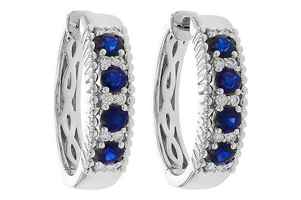 D275-17708: EARRINGS .56 TW SAPP .68 TGW