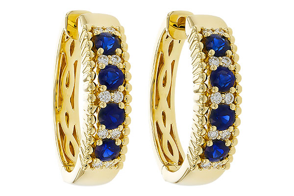 D275-17708: EARRINGS .56 TW SAPP .68 TGW