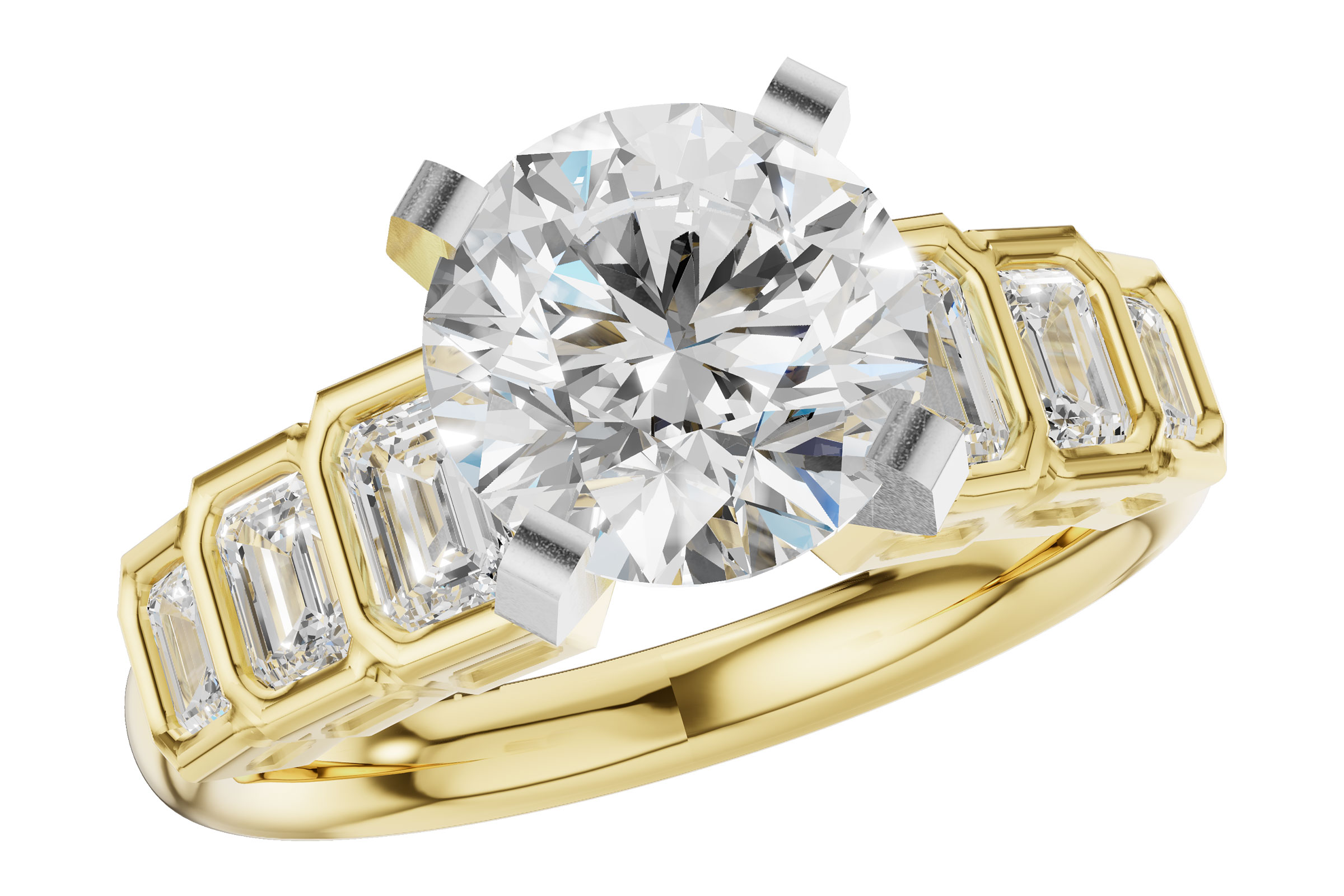 D276-01281: LDS SEMI DIA RG .92 TW EMERALD CUTS