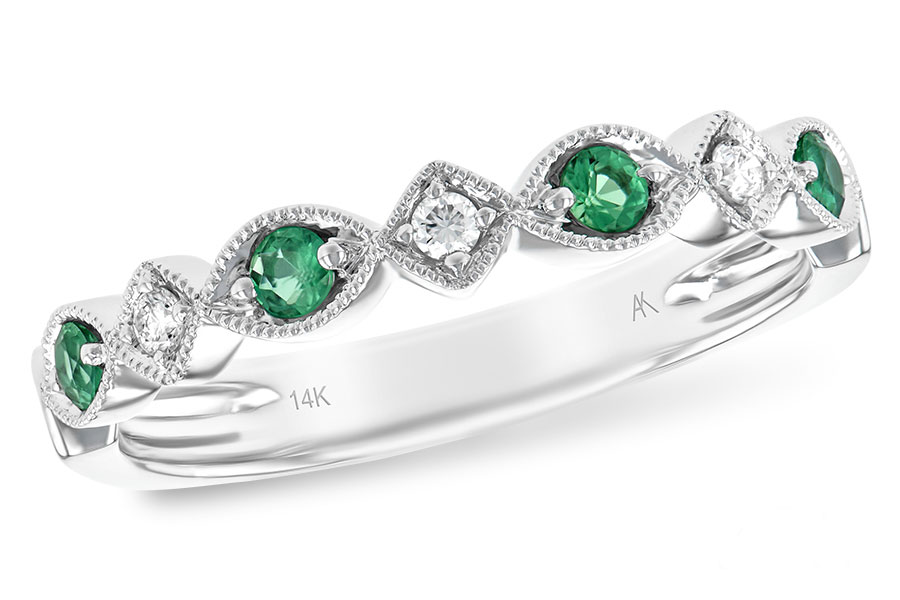 E185-16817: LDS WED RG .15 EMERALD .21 TGW