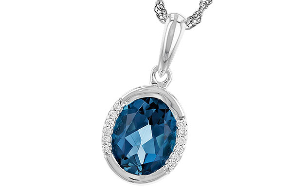 E274-22254: NECK 1.90 TW LONDON BLUE TOPAZ 1.93 TGW (9x7 LBT)