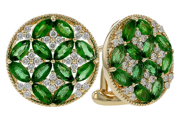 E275-12199: EARRINGS 1.66 TW EMERALD 1.96 TGW