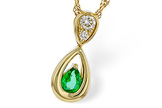 E275-13145: NECKLACE .10 EMERALD .16 TGW (4x3 EMER)